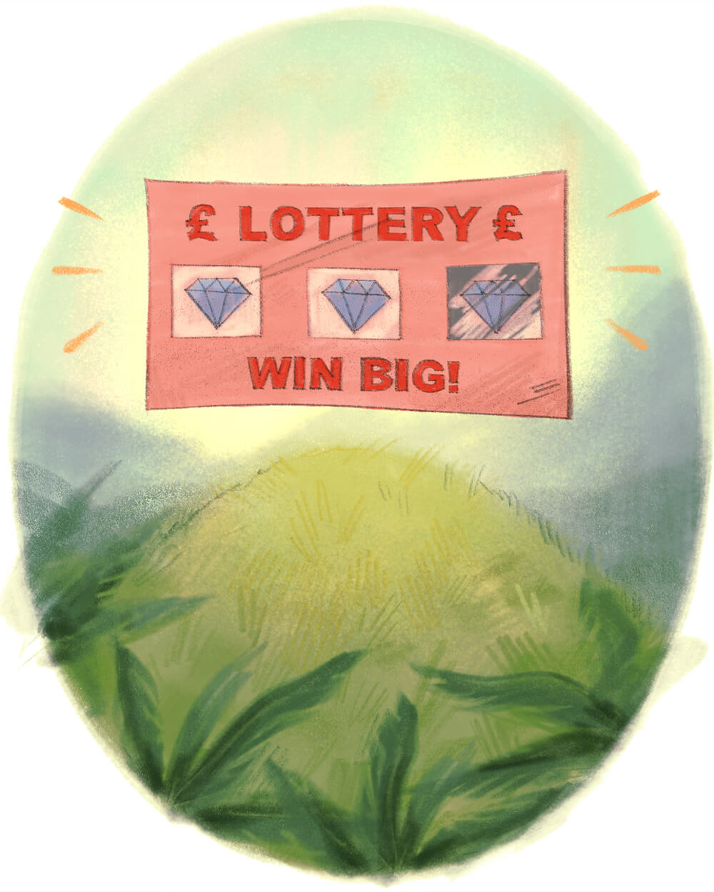 An illustration of a lottery win banner